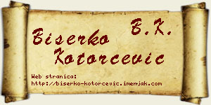 Biserko Kotorčević vizit kartica
